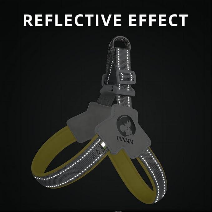 Pet Dog Harness, Pet Harness With LeashSet, Adjustable Puppy Harness ComfortableReflective Easy Control Dog With Leather Leash,.No-Pull No Choke Pet Harness For TrainingWalking